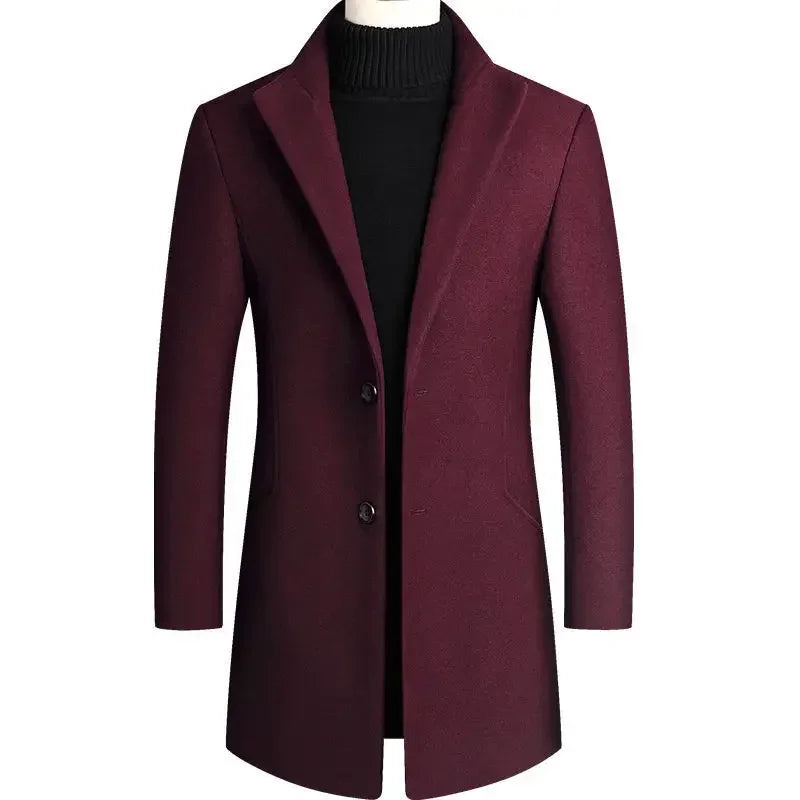 Barney | Men's Slim-Fit Mid-Length Overcoat - Image 1