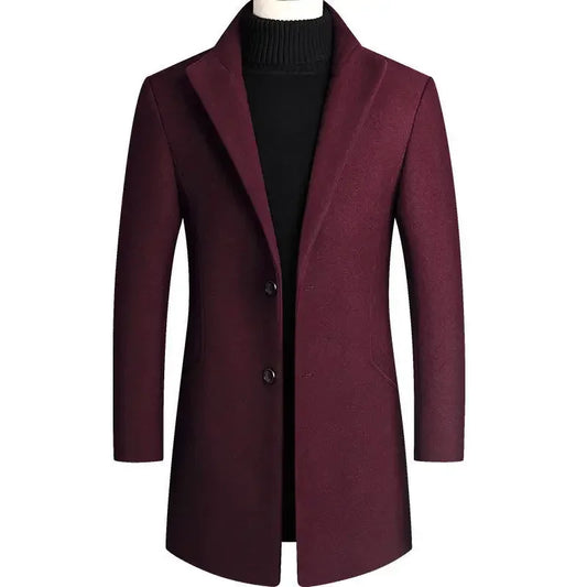 Barney | Men's Slim-Fit Mid-Length Overcoat - Image 1