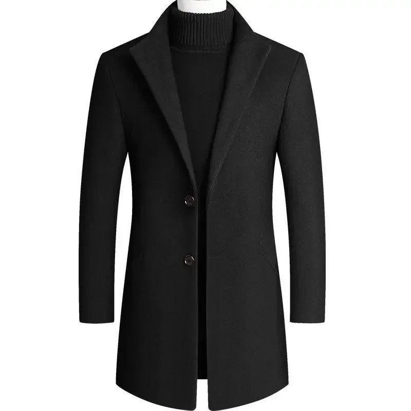 Barney | Men's Slim-Fit Mid-Length Overcoat - Image 2