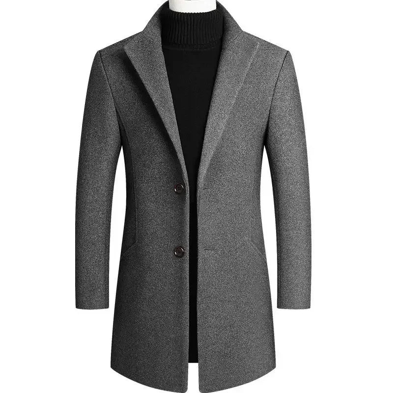 Barney | Men's Slim-Fit Mid-Length Overcoat - Image 4