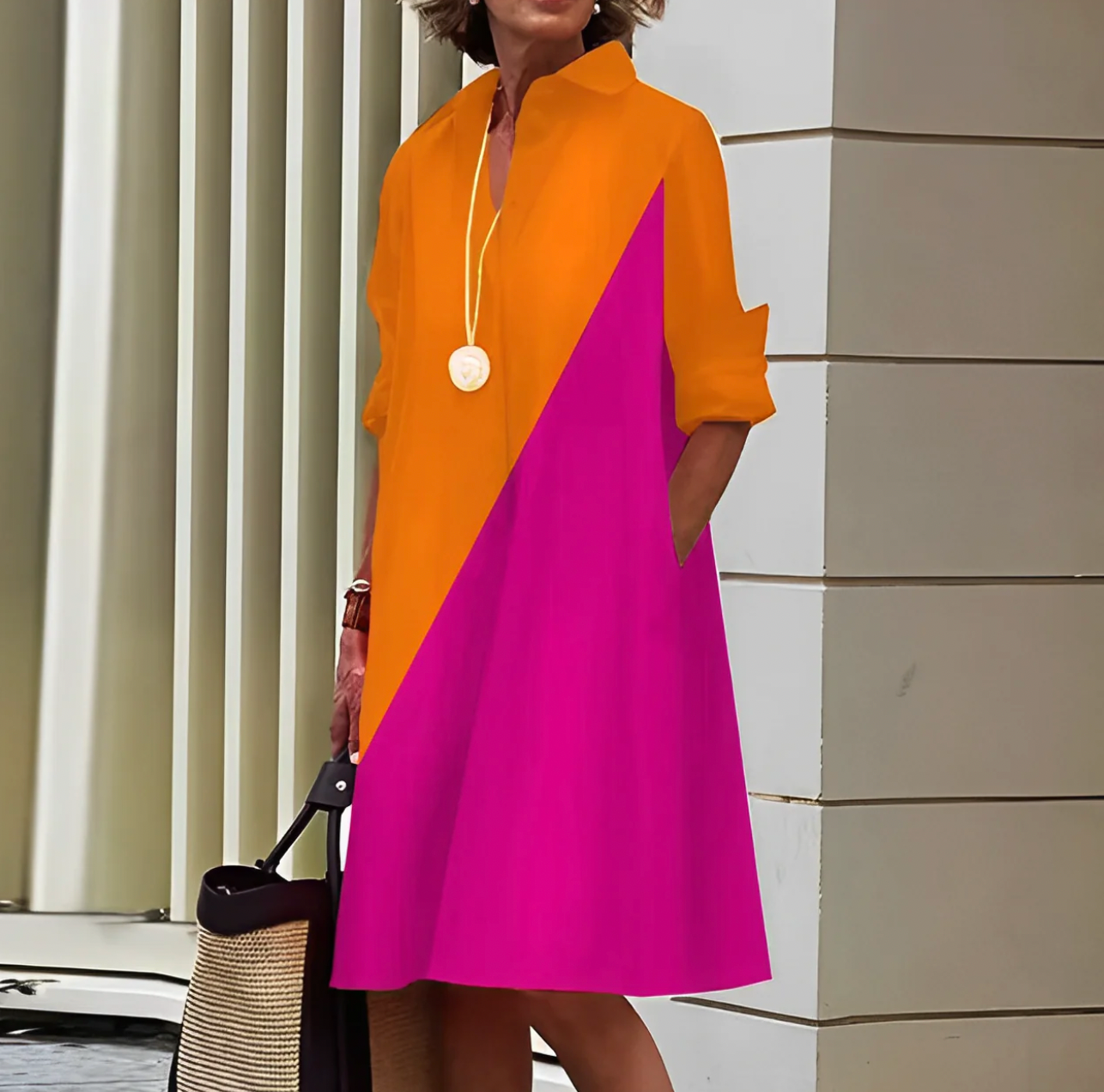 Image of Bella | Women's Long Sleeve A-Line Midi Dress