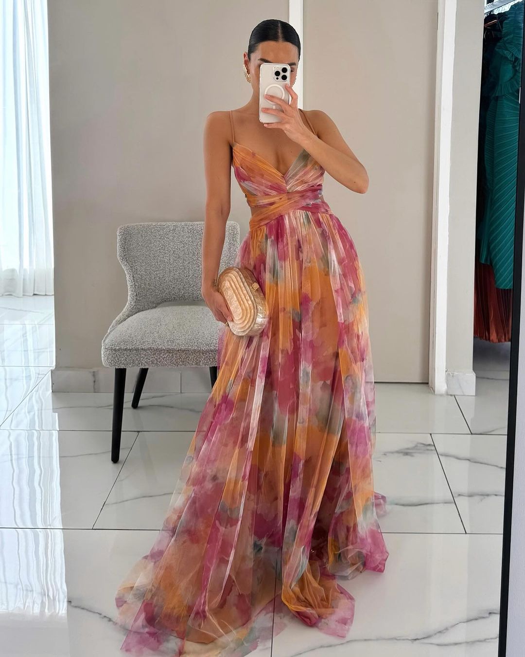 Image of Bernice | Women's Spaghetti Strap Maxi Dress