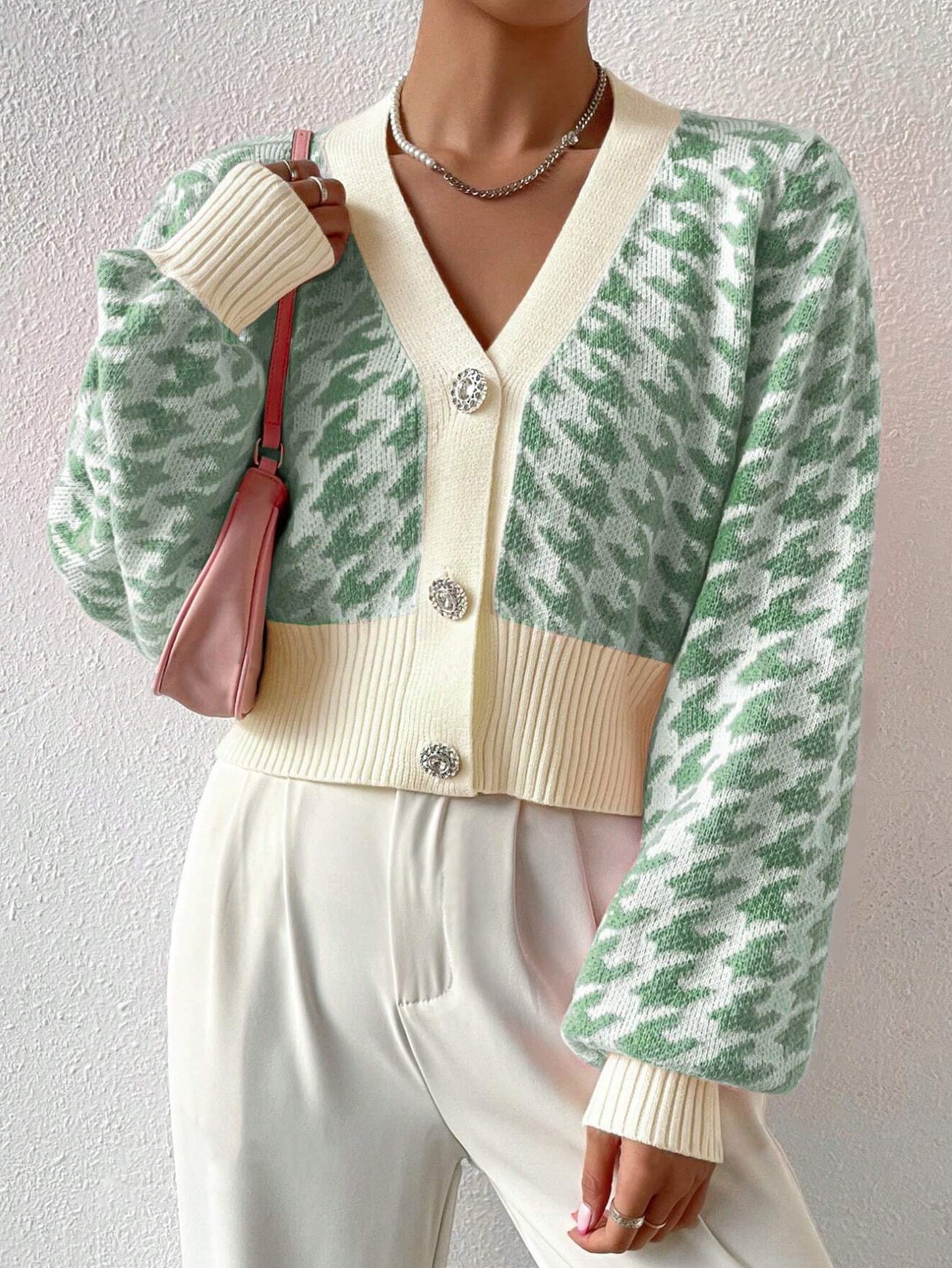 Image of Betty | Women's Cropped V-Neck Cardigan