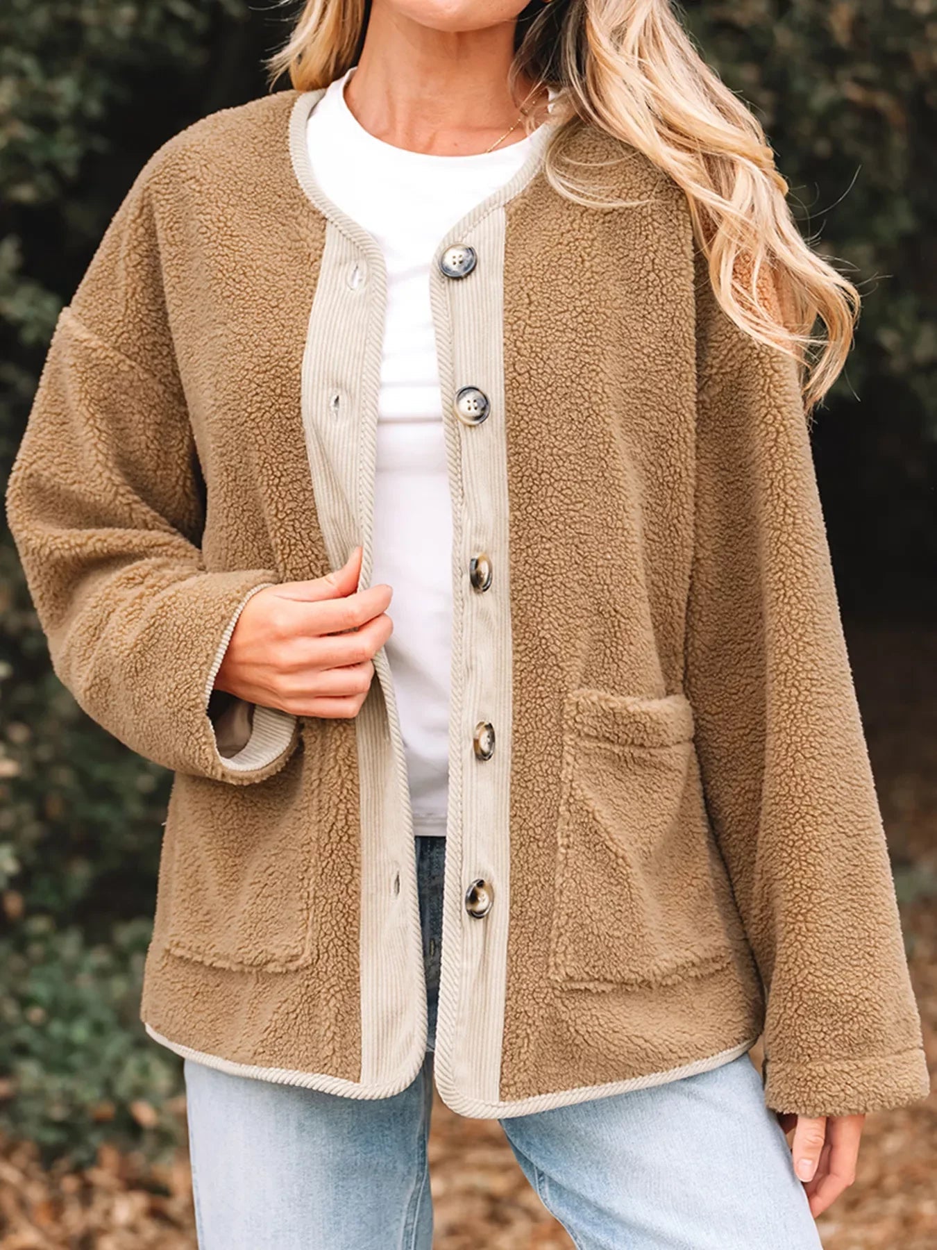 Image of Beverly | Women's Button-Front Sherpa Jacket