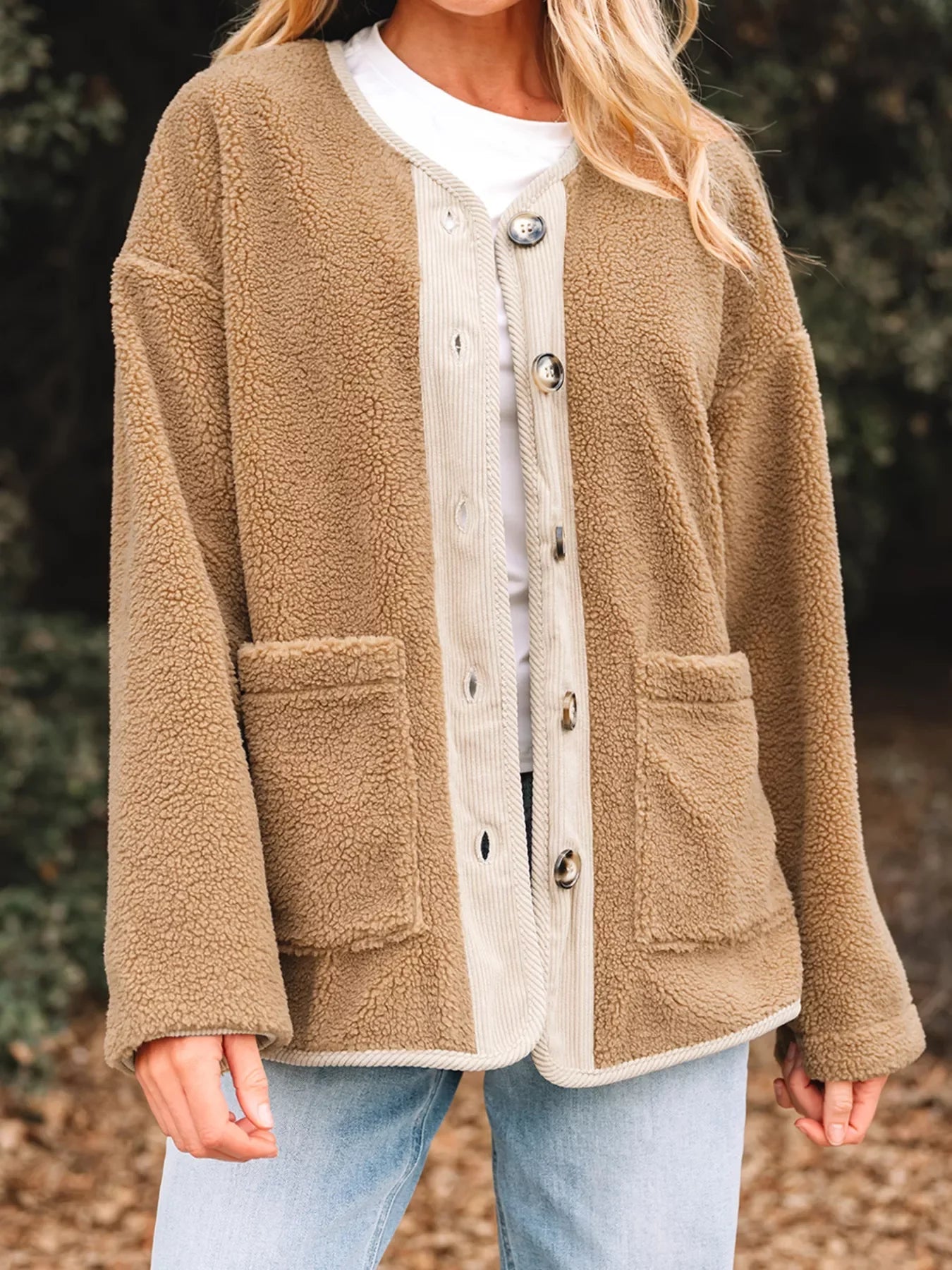 Image of Beverly | Women's Button-Front Sherpa Jacket