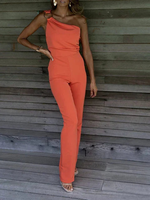 Image of Beverly | Women's One Shoulder Wide Leg Jumpsuit