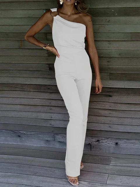 Image of Beverly | Women's One Shoulder Wide Leg Jumpsuit