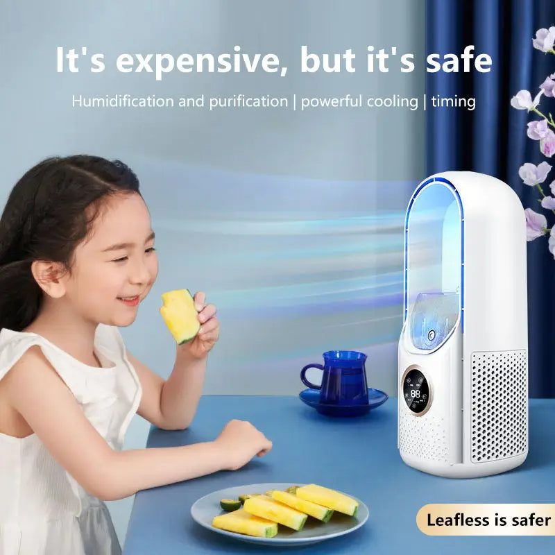 Bladeless Personal Air Cooler - LED Display - Compact Desktop - Quiet Operation