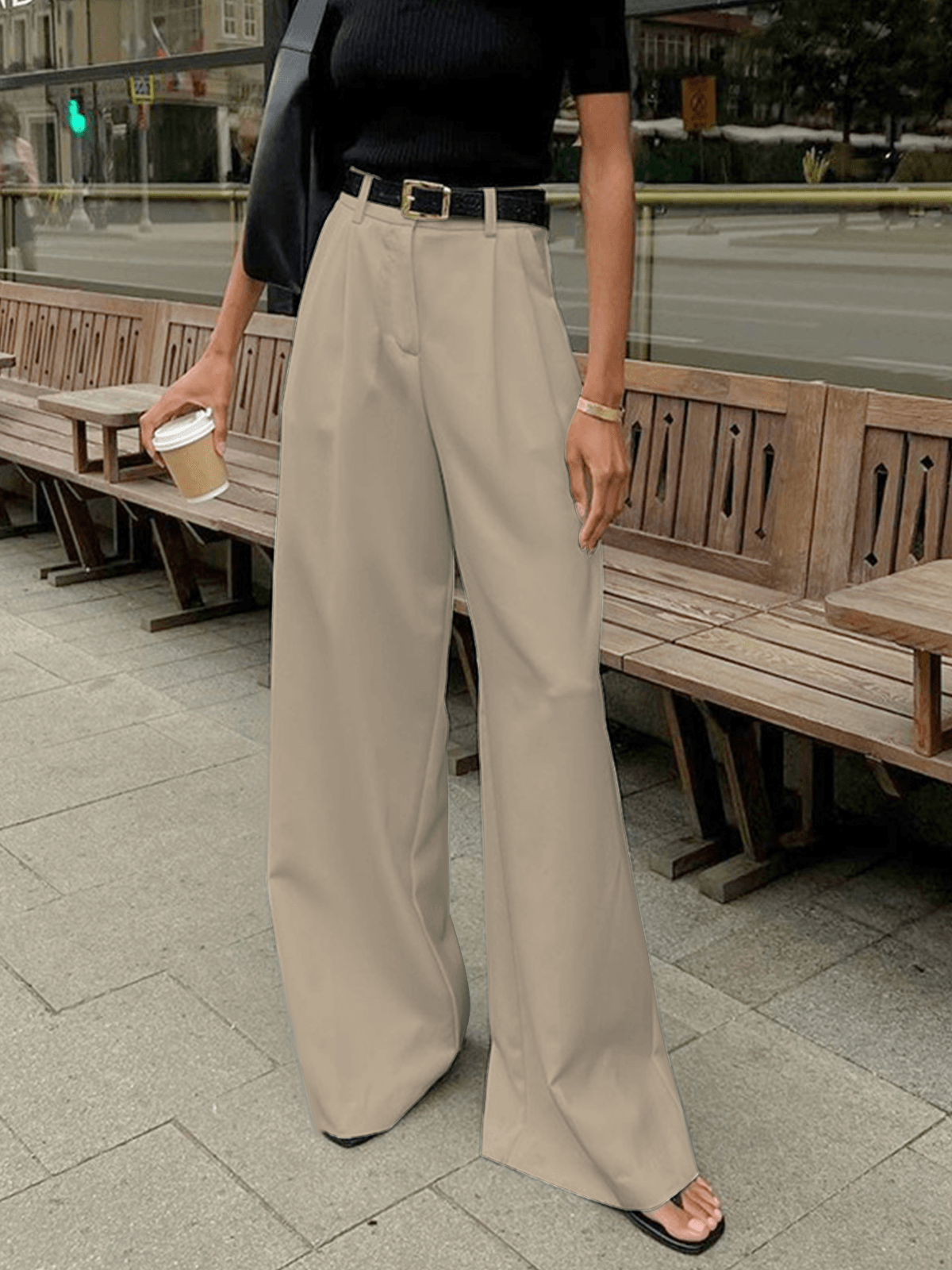 Image of Blair | Women's High-Waisted Pleated Wide Leg Pants