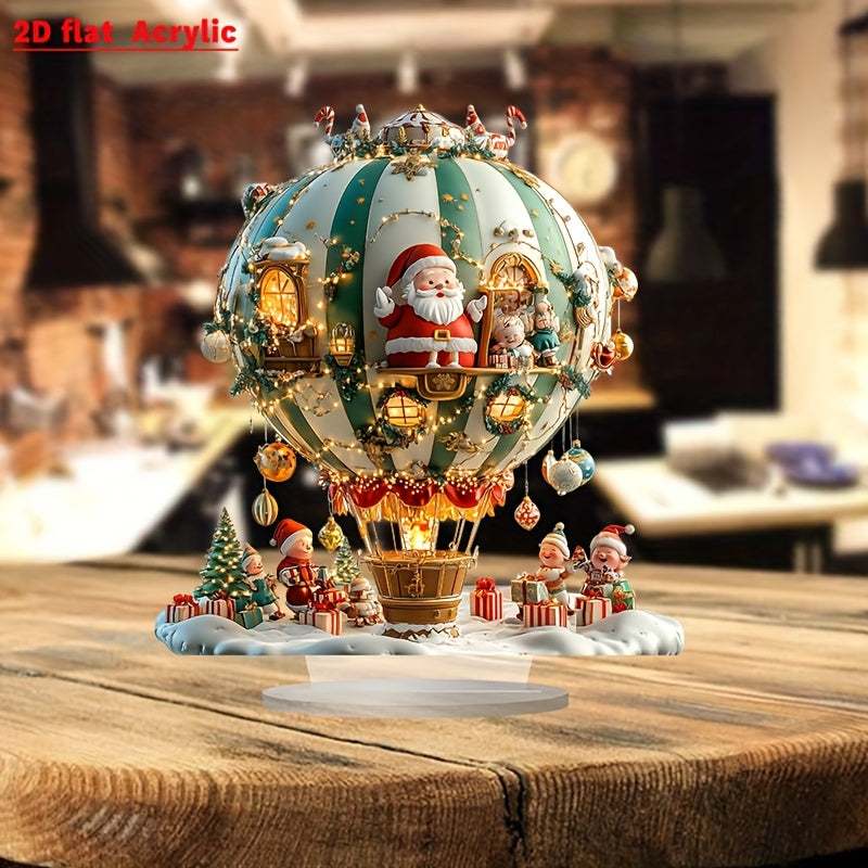 Boho Balloon - Santa & Elves Acrylic Decorative Plaque