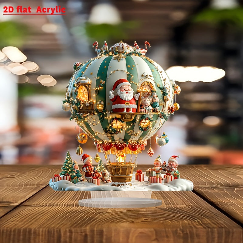 Boho Balloon - Santa & Elves Acrylic Decorative Plaque