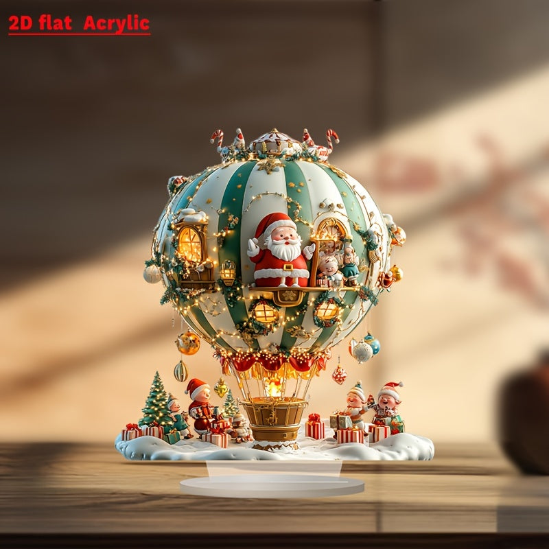 Boho Balloon - Santa & Elves Acrylic Decorative Plaque