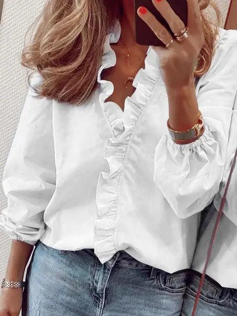 Image of Brenda | Women's Ruffle Long Sleeve Blouse