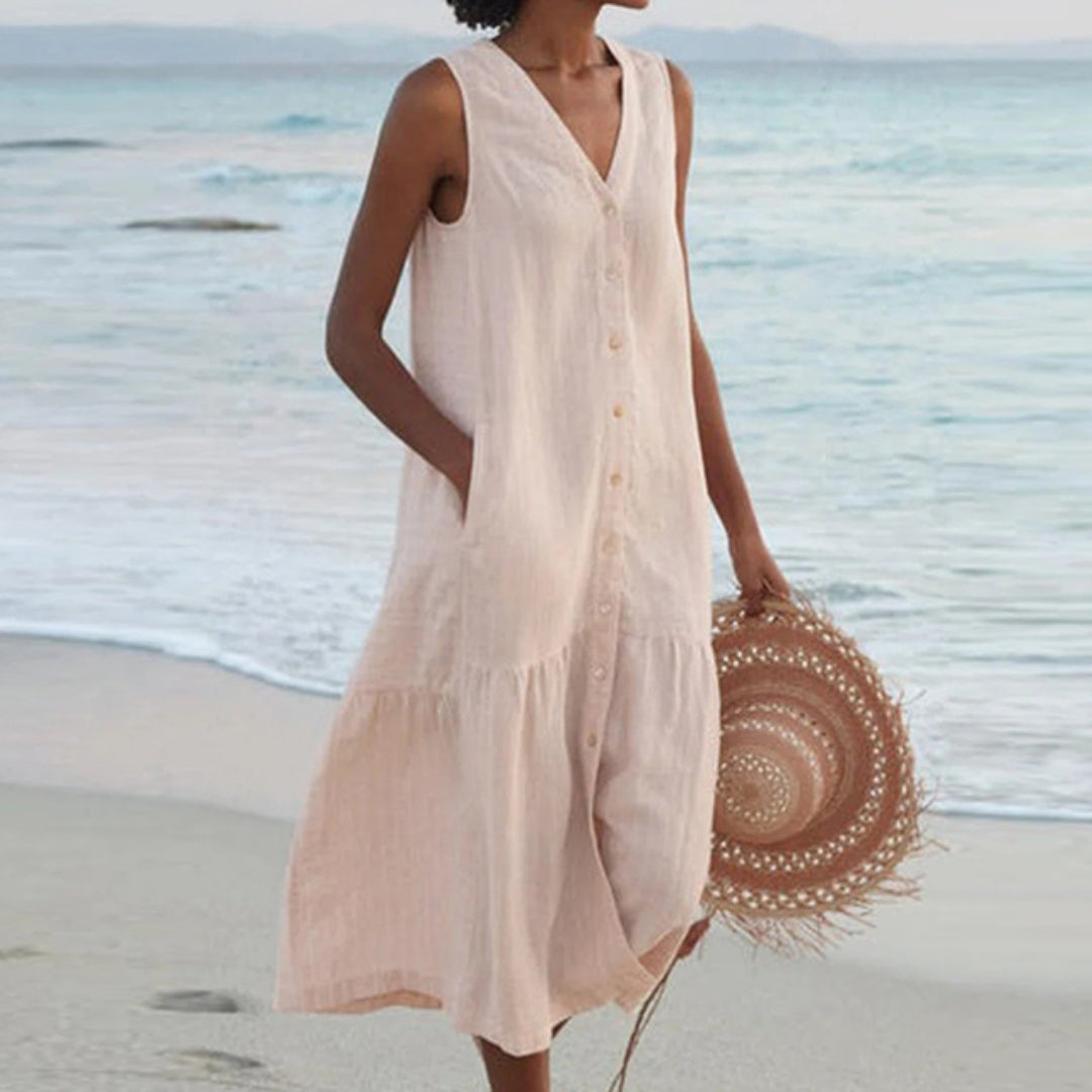 Image of Brenda | Women's Sleeveless Midi Dress