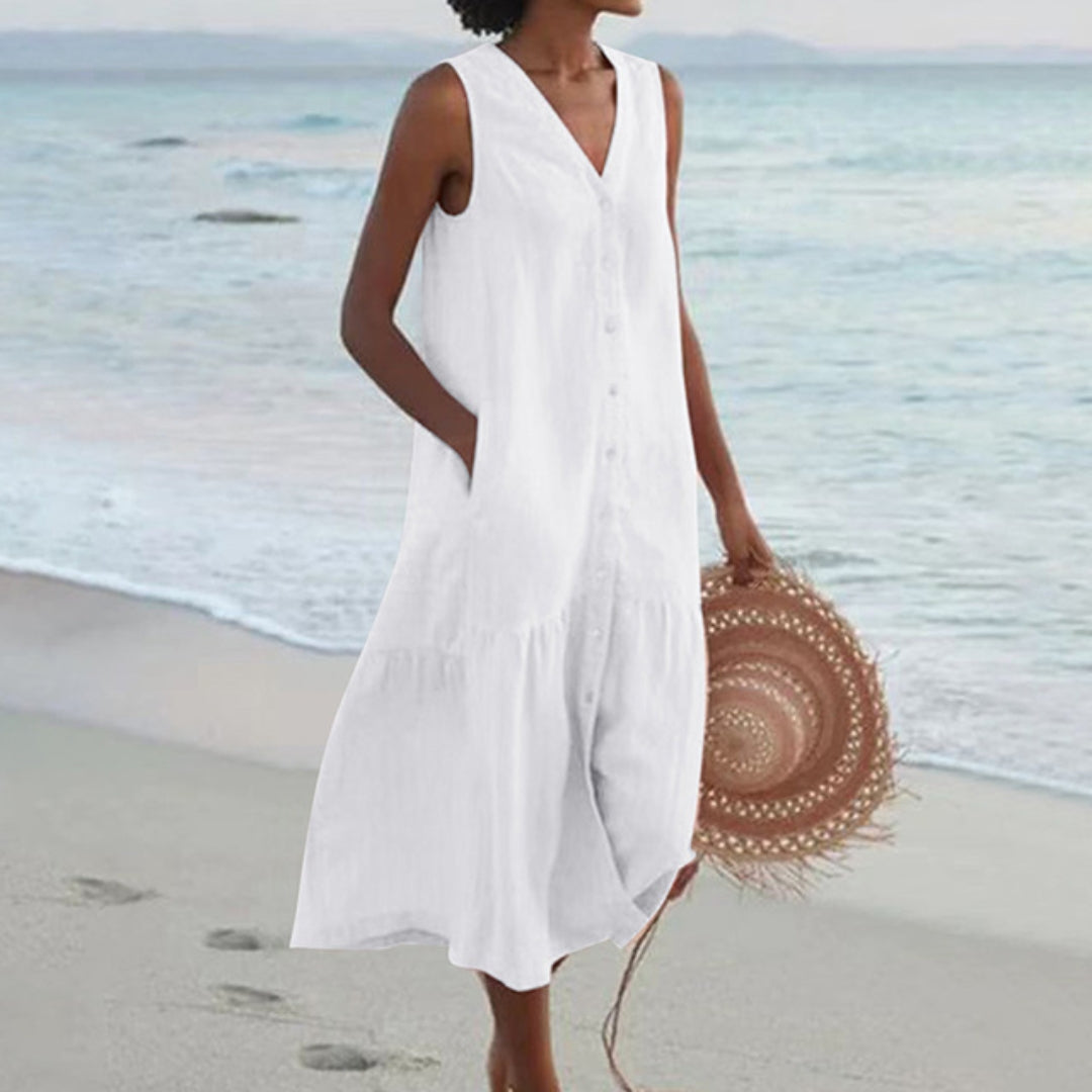 Image of Brenda | Women's Sleeveless Midi Dress