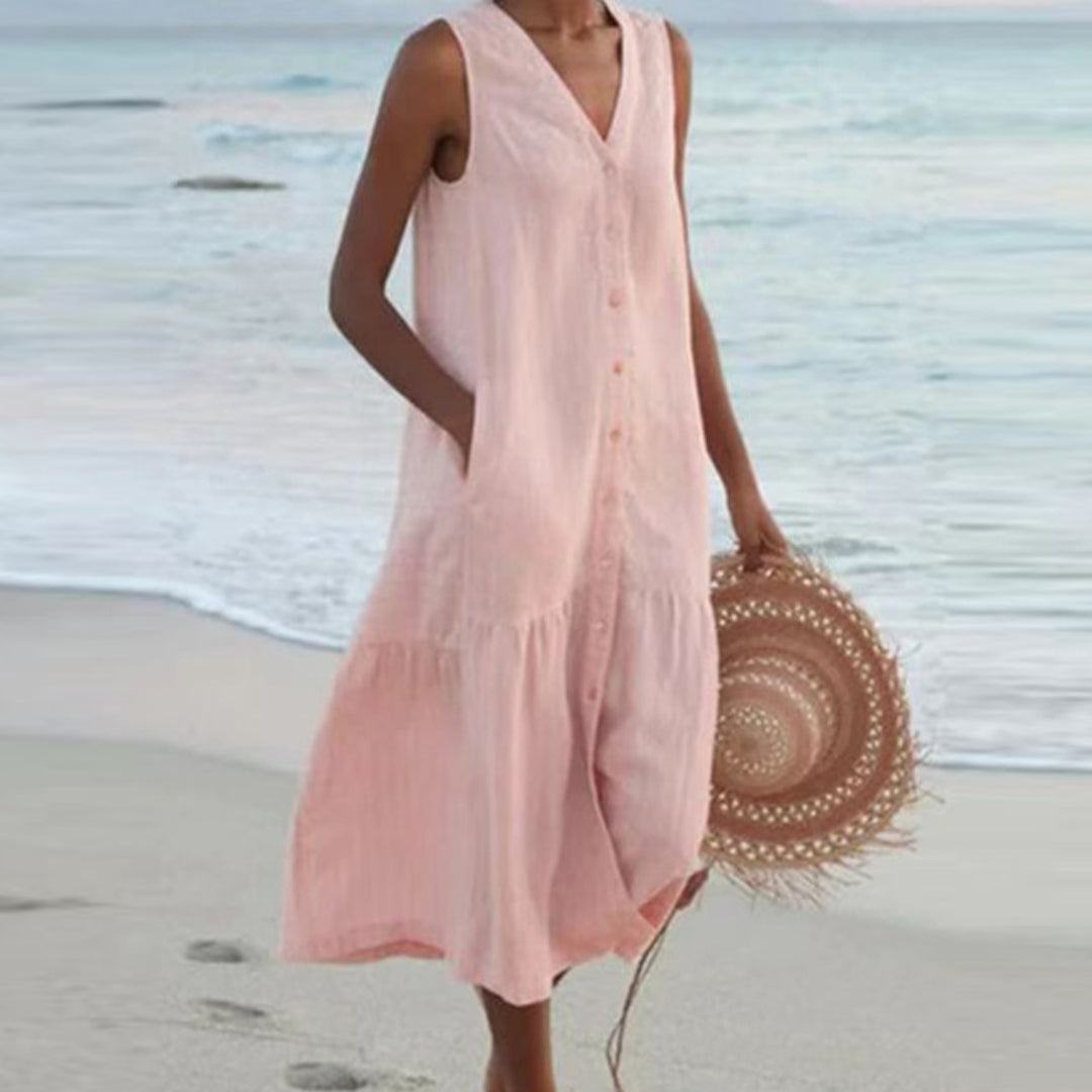 Image of Brenda | Women's Sleeveless Midi Dress