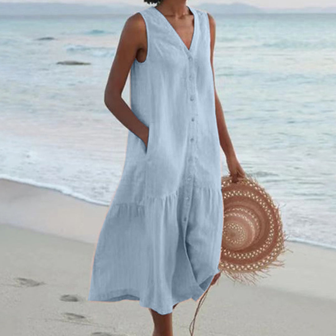 Image of Brenda | Women's Sleeveless Midi Dress
