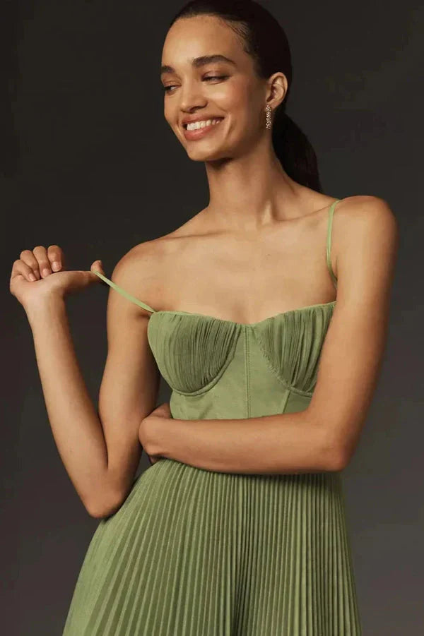 Image of Brianna | Women's Sleeveless Pleated Midi Dress