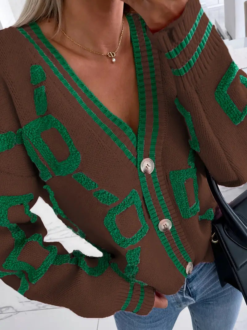 Image of Brooklyn | Women's Button-Down V-Neck Long Sleeve Cardigan