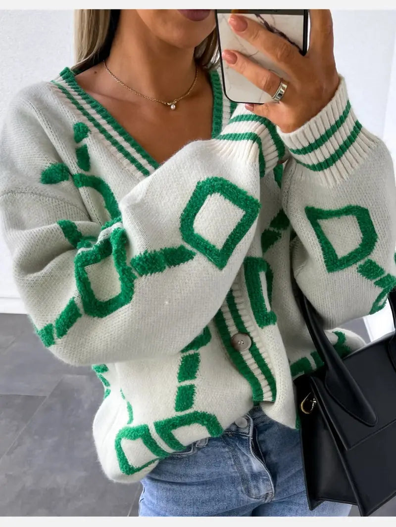 Image of Brooklyn | Women's Button-Down V-Neck Long Sleeve Cardigan