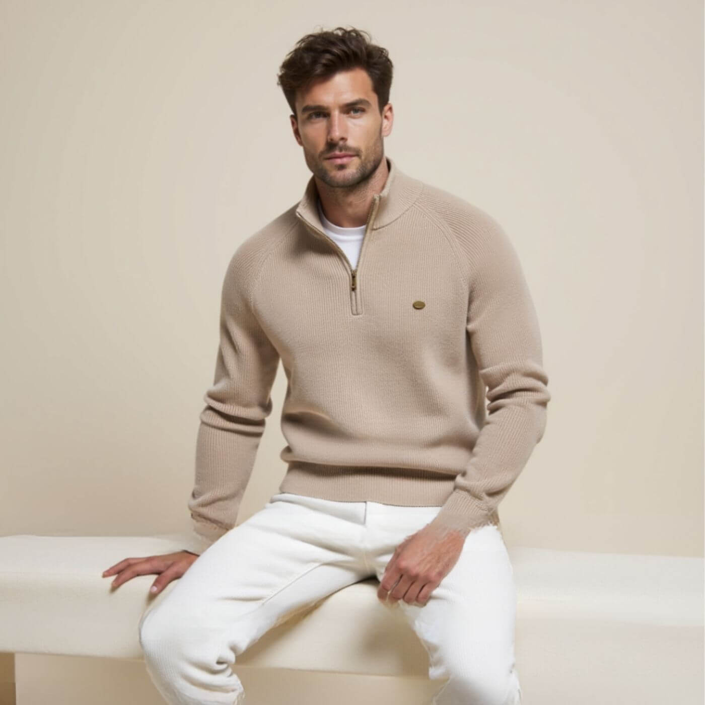 Image of Cameron | Men's Quarter Zip Pullover Sweater