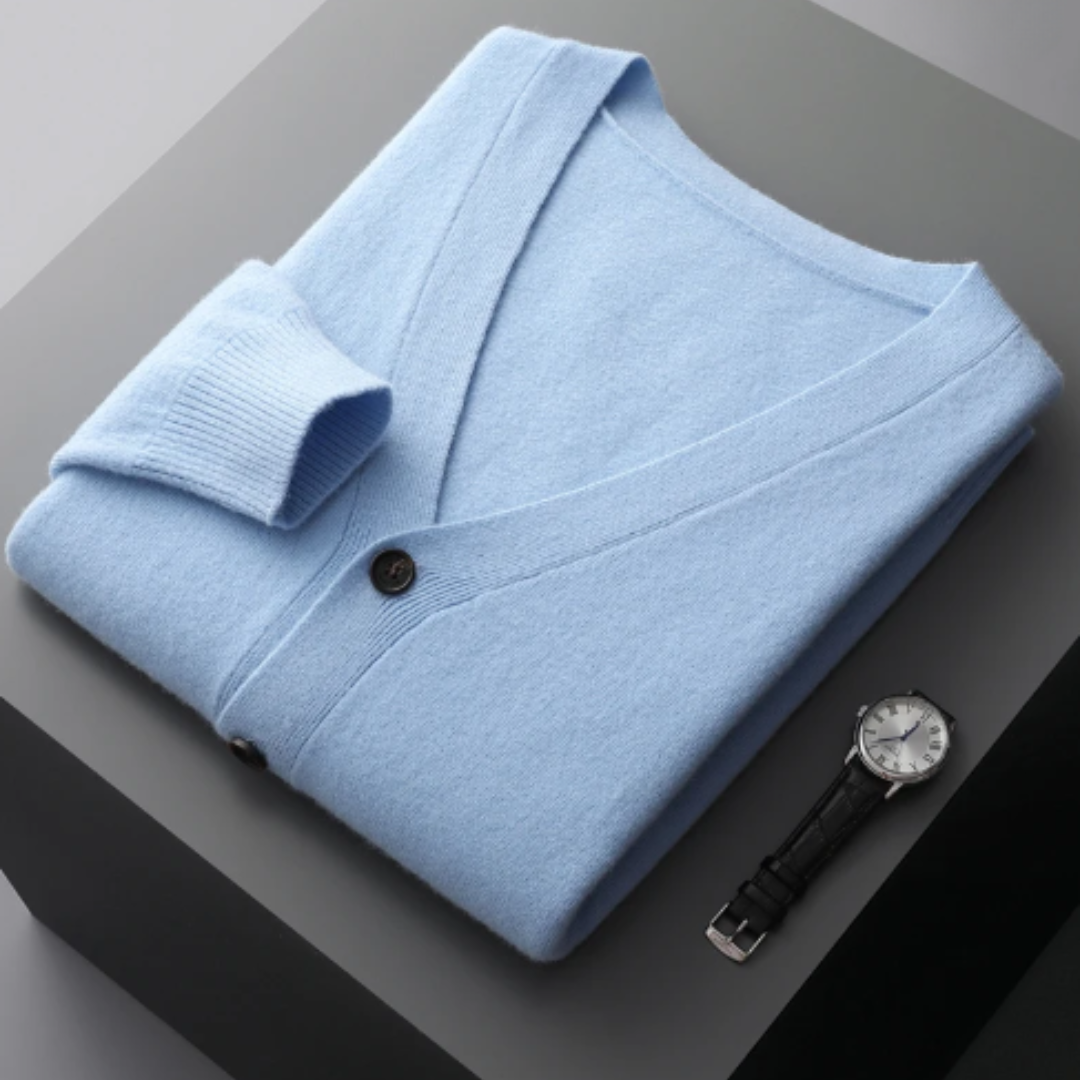 Image of Carlton | Men's V-Neck Button-Down Cardigan