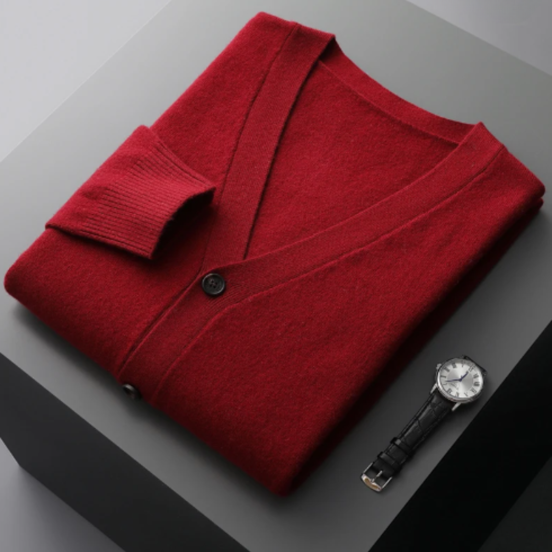 Image of Carlton | Men's V-Neck Button-Down Cardigan