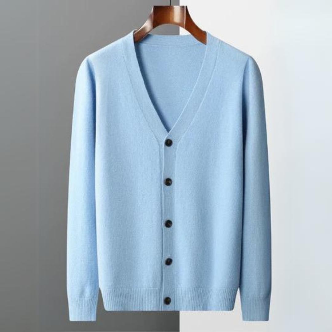 Image of Carlton | Men's V-Neck Button-Down Cardigan