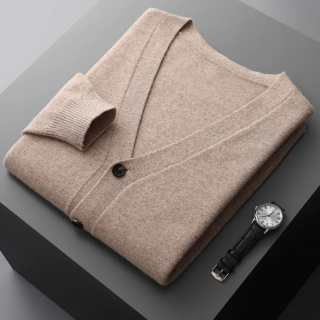 Image of Carlton | Men's V-Neck Button-Down Cardigan