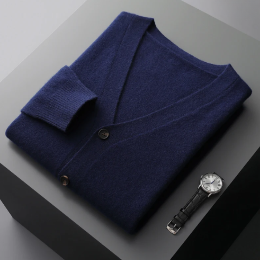 Image of Carlton | Men's V-Neck Button-Down Cardigan