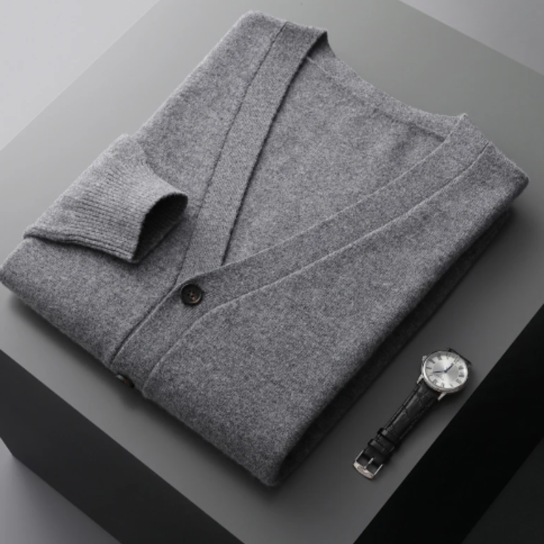 Image of Carlton | Men's V-Neck Button-Down Cardigan