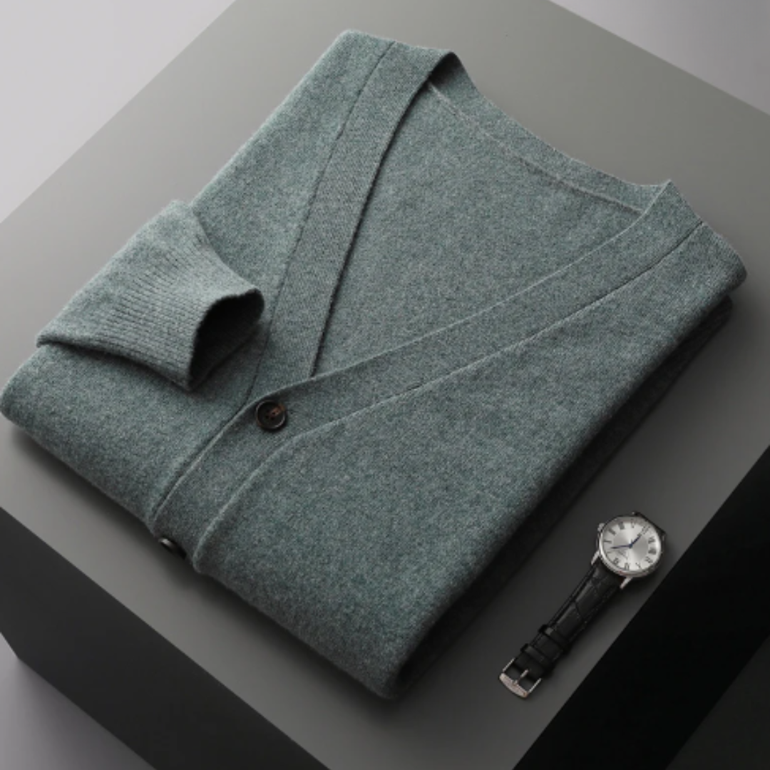 Image of Carlton | Men's V-Neck Button-Down Cardigan