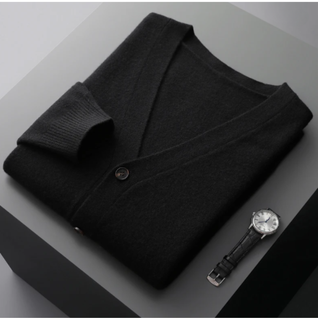 Image of Carlton | Men's V-Neck Button-Down Cardigan