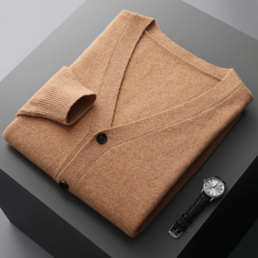 Image of Carlton | Men's V-Neck Button-Down Cardigan
