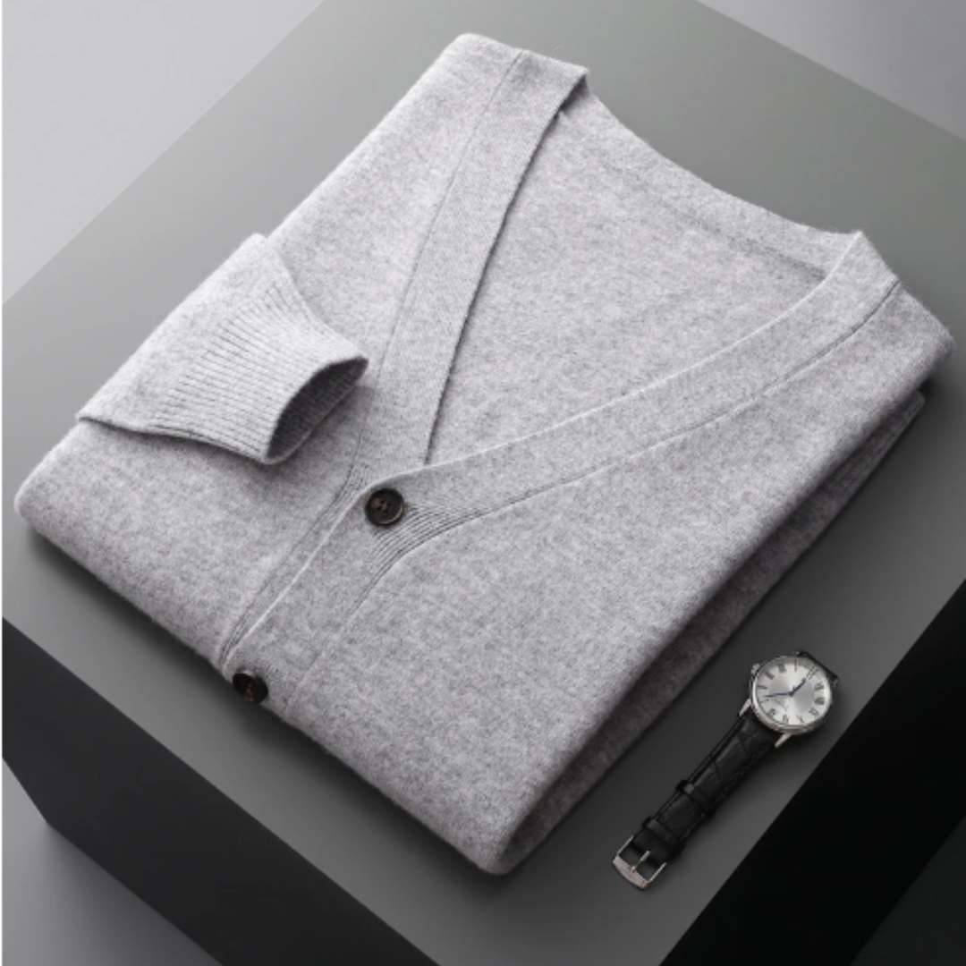 Image of Carlton | Men's V-Neck Button-Down Cardigan