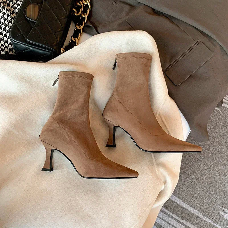 Image of Carmen | Women's Pointed Toe Kitten Heel Ankle Boots