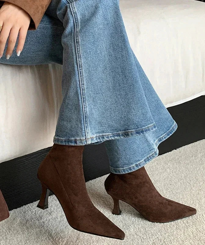 Image of Carmen | Women's Pointed Toe Kitten Heel Ankle Boots