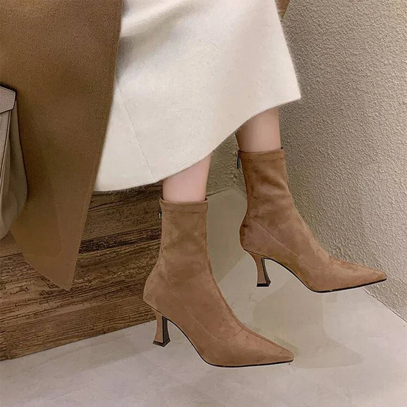 Image of Carmen | Women's Pointed Toe Kitten Heel Ankle Boots