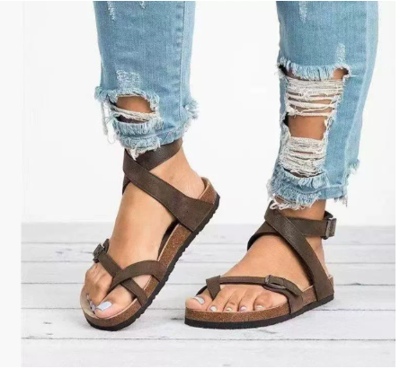 Image of Casey | Women's Ankle Strap Flat Sandals