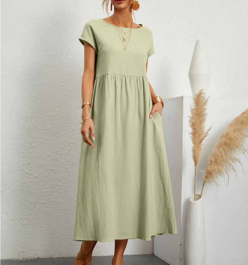 Image of Casey | Women's Short Sleeve A-Line Midi Dress