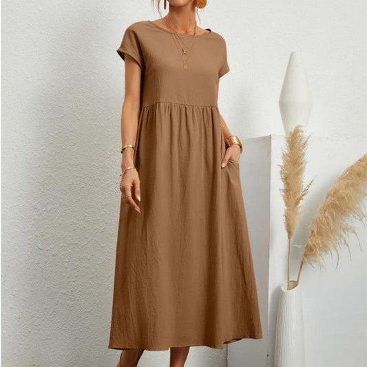 Image of Casey | Women's Short Sleeve A-Line Midi Dress