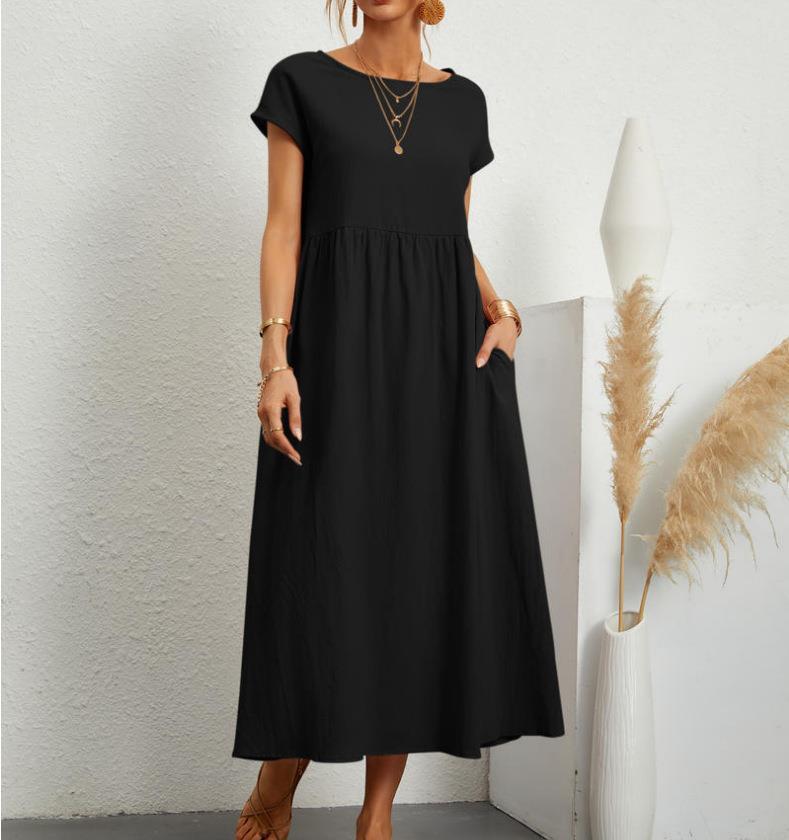Image of Casey | Women's Short Sleeve A-Line Midi Dress