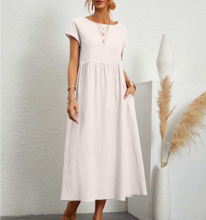 Image of Casey | Women's Short Sleeve A-Line Midi Dress
