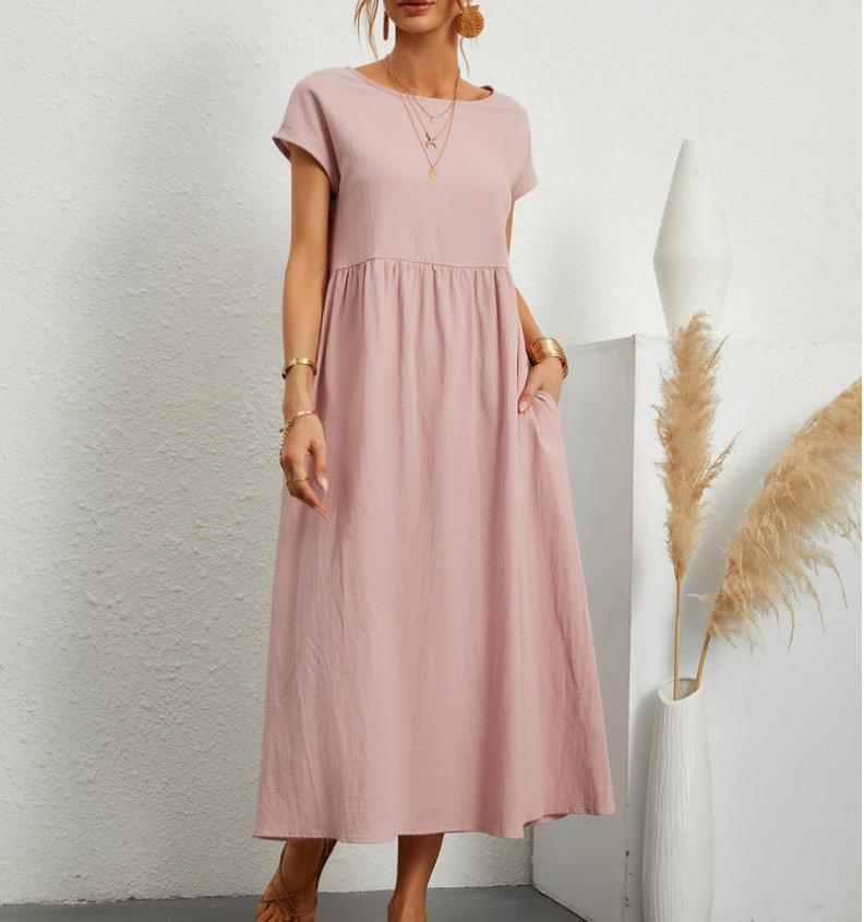 Image of Casey | Women's Short Sleeve A-Line Midi Dress