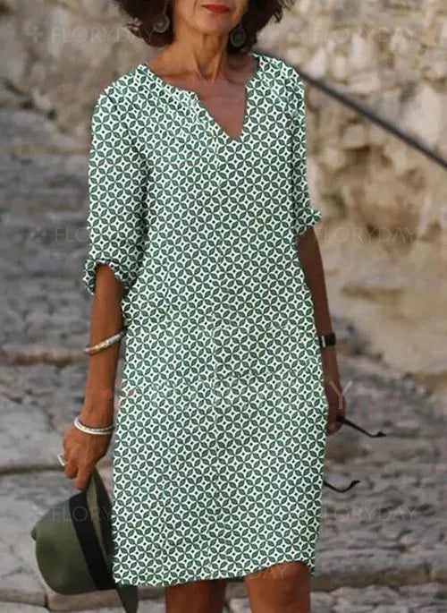 Image of Cassandra | Women's V-Neck Midi Dress