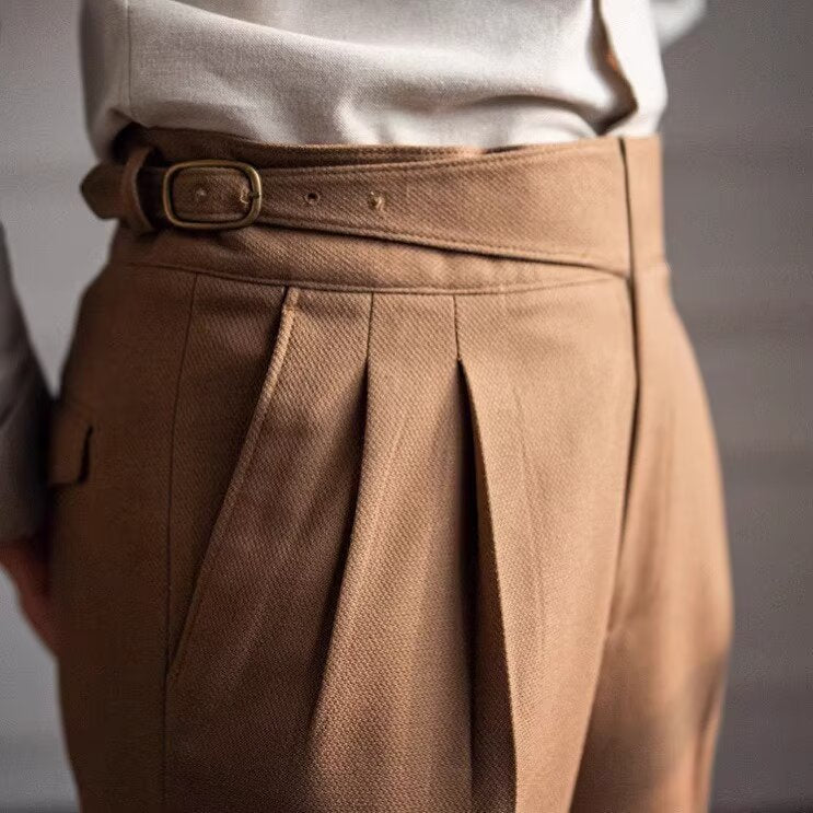 Image of Cassius | Men's High-Waisted Pleated Pants