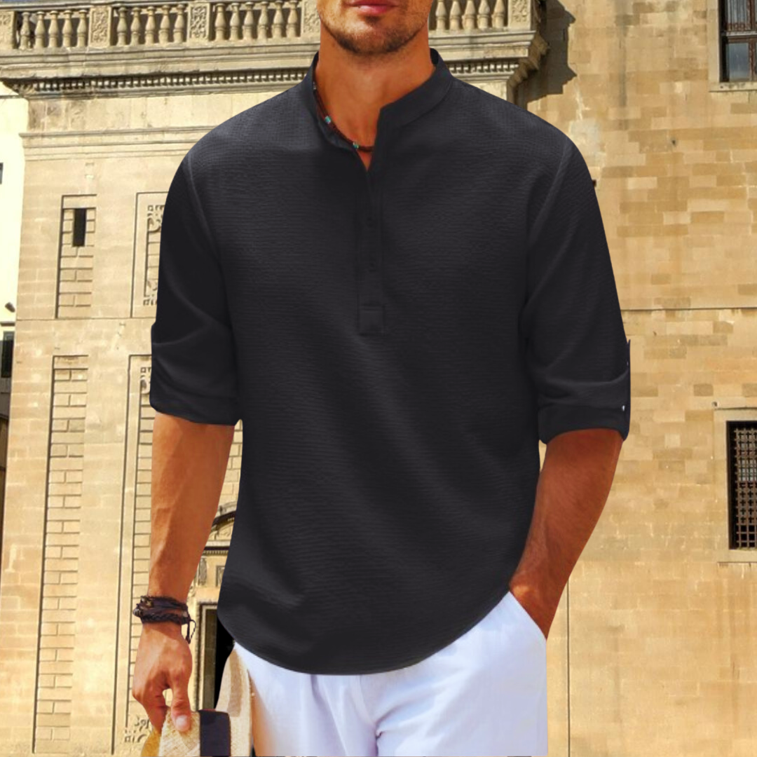 Image of Cassius | Men's Roll-Up Sleeve Casual Shirt