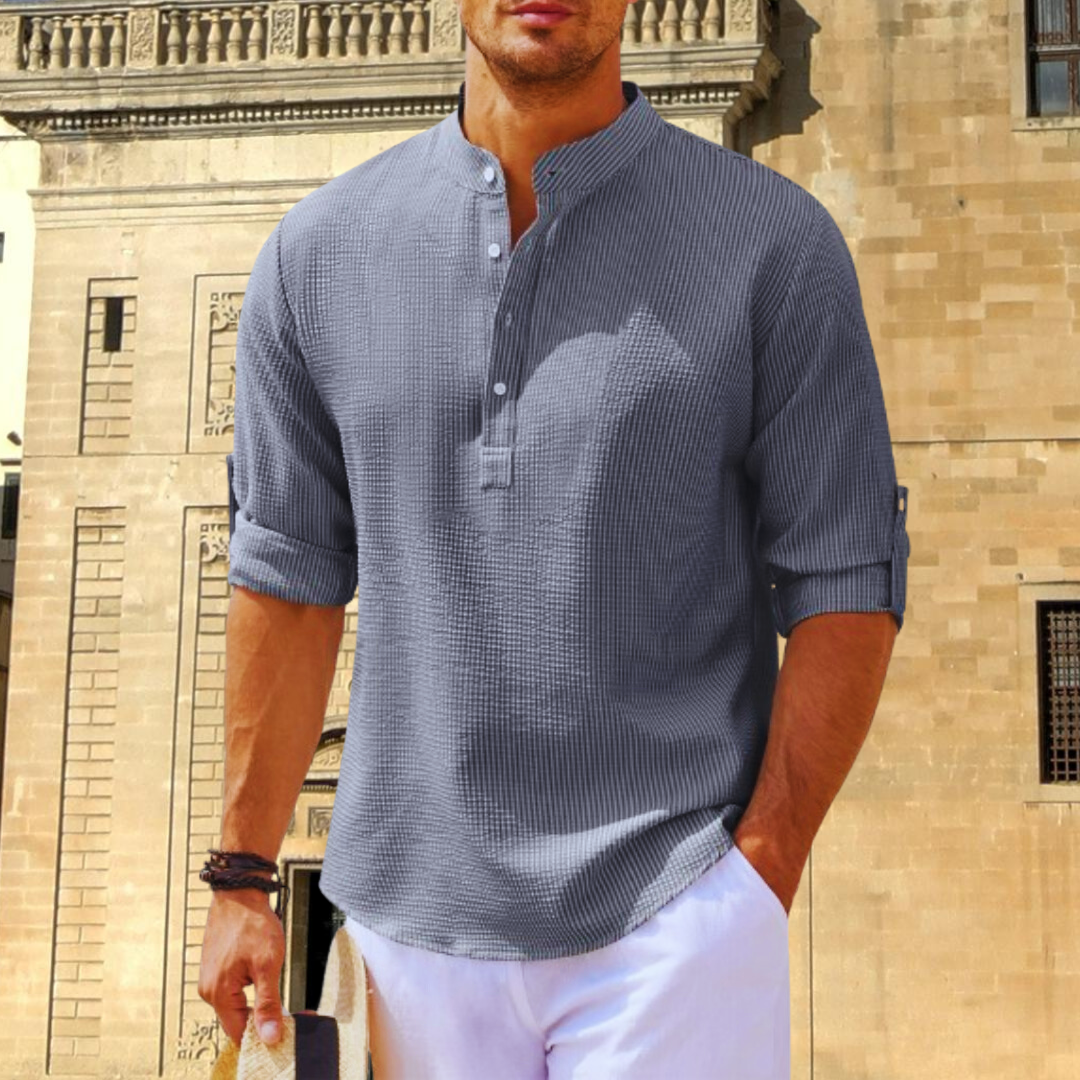 Image of Cassius | Men's Roll-Up Sleeve Casual Shirt