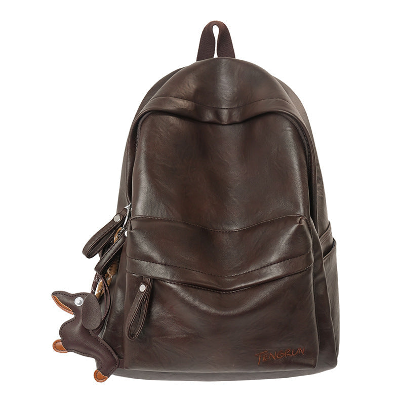 Casual Leather School Backpack