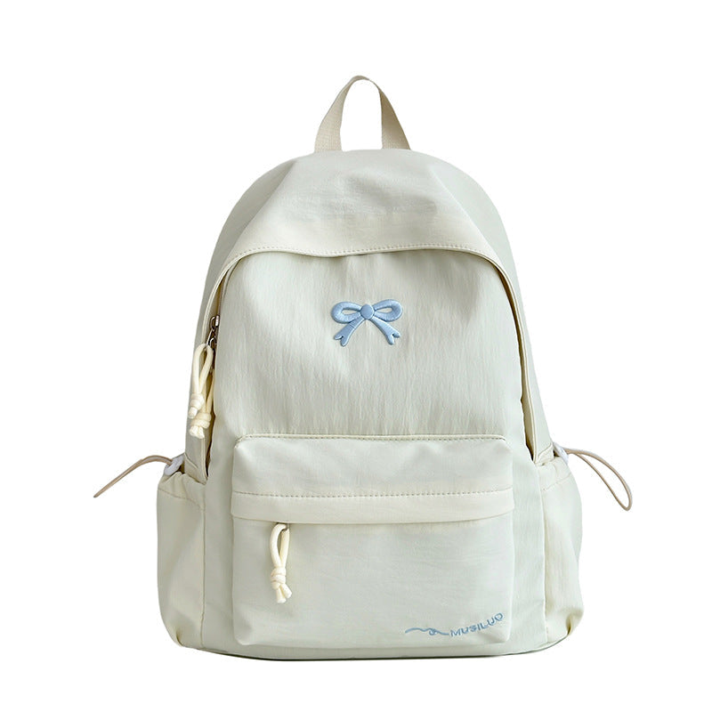 Casual School Backpack with Embossed Bow